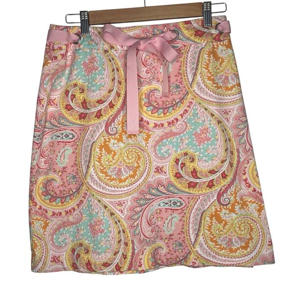 VTG Bamboo Traders Paisley Spring GardenParty Boho Floral Stretch  Skirt10P - Picture 1 of 13